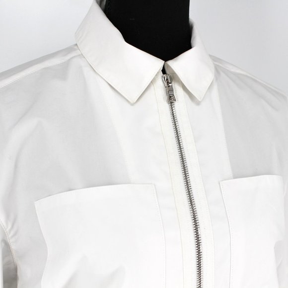 Proenza Schouler White Utility Jumpsuit Belt Cargo Pockets Long Sleeves Medium - Picture 4 of 8